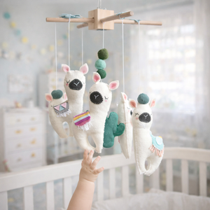 BABAFORGÓ alpakával, láma, kiságyforgó, babaszoba, babaváró ajándék, gyerekszoba dekoráció, Baba - mama, Baba játékok, Kiságyforgó, Varrás, MESKA