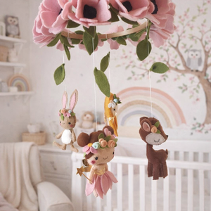 Tündéres Babaforgó, Kiságy forgó, Tündér, Virág, Mező, Babaszoba, KIsmama, Babaváró, Lánybaba, baba, kiságy, babaágy - Meska.hu