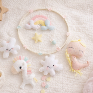 Hercegnős Babaforgó, Unikornis, Egyszarvú, Hercegnő, Kiságy forgó, Kismama, Babaszoba, Lány baba, Babaváró - baba - mama - baba játékok - kiságyforgó - Meska.hu