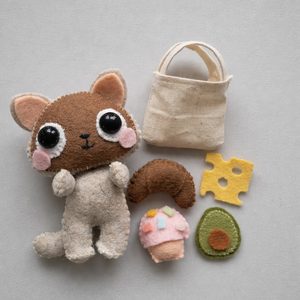 Kézműves filc cica játékszett ételekkel � fejlesztő gyerekjáték - Meska.hu