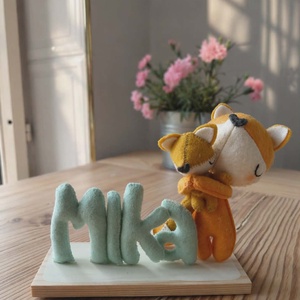 Rókás névtábla - kézműves magyar termék - egyedi ajándék - névreszóló - baba - mama - babaszoba dekoráció - baba névtábla - Meska.hu