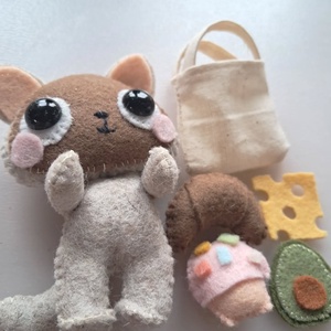 Textil játék ennivalók cicának � kézműves szerepjáték konyhás játék természetes anyagból, Játék & Sport, Plüssállat & Játékfigura, Cica, Varrás, MESKA