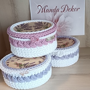 Manda ovális fedeles tároló S méret - otthon & életmód - tárolás & rendszerezés - tárolókosár - Meska.hu