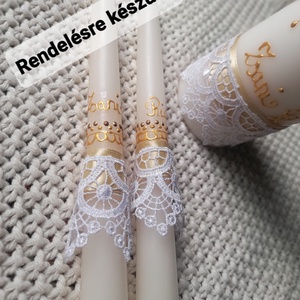 Esküvői gyertya  Arany festett ünnepi gyertya - Meska.hu