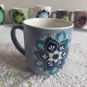 Kék bögre,Mandala bögre 1. - otthon & életmód - konyhafelszerelés, tálalás - tálalás - bögre & csésze - Meska.hu