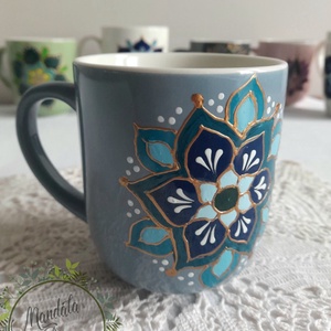 Kék bögre,Mandala bögre 1. - otthon & életmód - konyhafelszerelés, tálalás - tálalás - bögre & csésze - Meska.hu