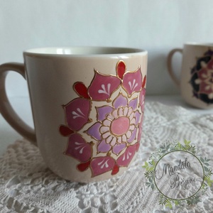   PinkPiros mandala bögre,Pink bögre - otthon & életmód - konyhafelszerelés, tálalás - tálalás - teás- és kávés pohár, készlet - Meska.hu