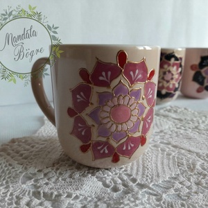   PinkPiros mandala bögre,Pink bögre - otthon & életmód - konyhafelszerelés, tálalás - tálalás - teás- és kávés pohár, készlet - Meska.hu
