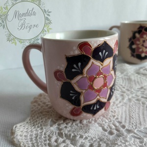 Rózsaszín mandala bögre,Pink bögre - otthon & életmód - konyhafelszerelés, tálalás - tálalás - teás- és kávés pohár, készlet - Meska.hu