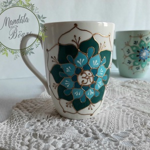 Kék relax mandala bögre 2. - Meska.hu