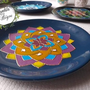Mandala tányér,Füstölő égető tányér  - otthon & életmód - konyhafelszerelés, tálalás - tálalás - tányér & étkészlet - Meska.hu