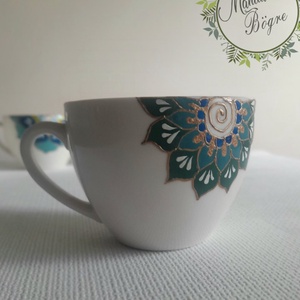 Türkiz-zöld csésze, Teás-Kávés csésze - otthon & lakás - konyhafelszerelés, tálalás - tálalás - bögre & csésze - Meska.hu