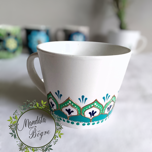  Mandala bögre, Teás bögre, Otthon & Életmód, Konyhafelszerelés, tálalás, Tálalás, Bögre & Csésze, Festett tárgyak, MESKA