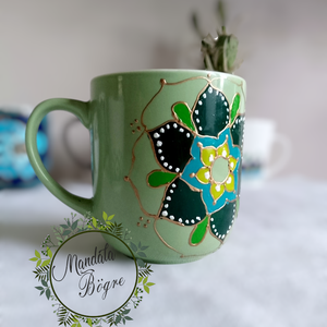 Egészség Mandala bögre Zöld  bögre - otthon & életmód - konyhafelszerelés, tálalás - tálalás - bögre & csésze - Meska.hu
