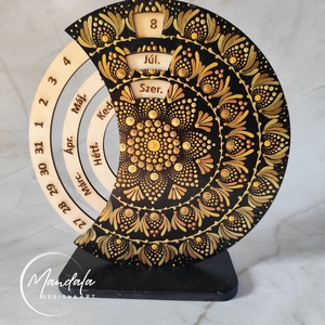 Mandala öröknaptár 20 cm egyedi színekben  - otthon & életmód - dekoráció - fali és függő dekoráció - falinaptár & öröknaptár - Meska.hu