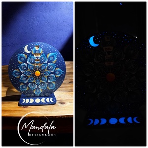 Mandala öröknaptár Holdfázisok festéssel sötétben világít, Otthon & Életmód, Dekoráció, Fali és függő dekoráció, Falinaptár & Öröknaptár, Festészet, MESKA