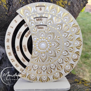 Mandala öröknaptár 20 cm egyedi színekben  - otthon & életmód - dekoráció - fali és függő dekoráció - falinaptár & öröknaptár - Meska.hu