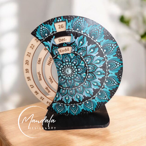 Mandala öröknaptár 20 cm egyedi színekben  - otthon & életmód - dekoráció - fali és függő dekoráció - falinaptár & öröknaptár - Meska.hu