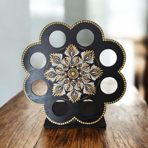 Kézzel készített fa kávékapszula tartó állvány mandala mintával, Egyedi konyhai dekoráció, Otthon & Életmód, Konyhafelszerelés, tálalás, Konyhai tárolás, Tea & Kávé tárolás, Festészet, Festett tárgyak, MESKA