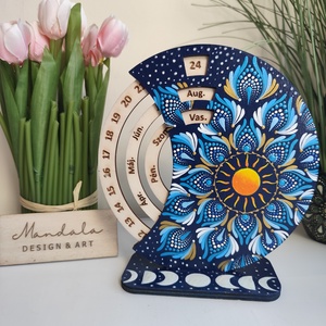 Holdfázisok öröknaptár világít, mandala mintával egyedi dekoráció - Meska.hu
