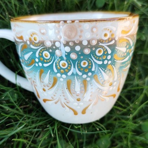 Cappuccino bögre mandala mintával  - Meska.hu