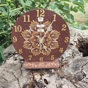 Öröknaptár és óra egyben 25 cm átmérőjű mandala mintával - otthon & életmód - dekoráció - fali és függő dekoráció - falinaptár & öröknaptár - Meska.hu