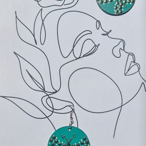 Mandala pontozott fa-akril fülbevaló 5cm hand made egyedi új (I), Ékszer, Fülbevaló, Lógós kerek fülbevaló, Festett tárgyak, Ékszerkészítés, MESKA