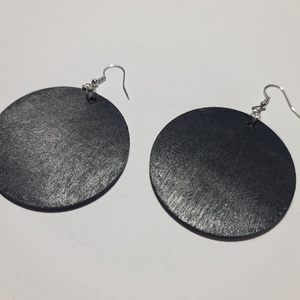 Mandala pontozott fa-akril fülbevaló 5cm hand made egyedi új (II) - ékszer - fülbevaló - lógós kerek fülbevaló - Meska.hu