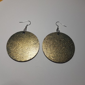 Mandala pontozott fa-akril fülbevaló 5cm hand made egyedi új (I) - ékszer - fülbevaló - lógós kerek fülbevaló - Meska.hu