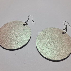 Mandala pontozott fa-akril fülbevaló 5cm hand made egyedi új (III) - ékszer - fülbevaló - lógós kerek fülbevaló - Meska.hu