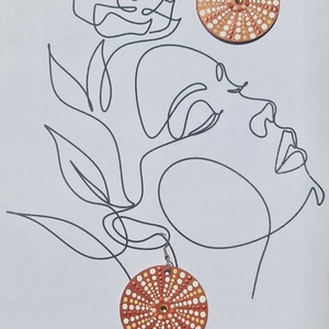 Mandala pontozott fa-akril fülbevaló 5cm hand made egyedi új (IV), Ékszer, Fülbevaló, Lógós kerek fülbevaló, Festett tárgyak, Ékszerkészítés, MESKA