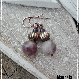 Fluorit réz fülbevaló - Meska.hu