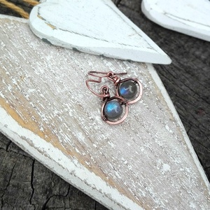 Labradorit réz  fülbevaló - Meska.hu