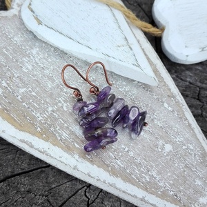 Ametiszt fülbevaló - Meska.hu