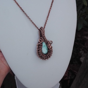 Larimar réz nyaklánc - ékszer - nyaklánc - medálos nyaklánc - Meska.hu