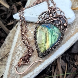 Természet - labradorit réz nyaklánc - Meska.hu