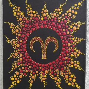 Egyedi kos csillagjegyes napmandala - Meska.hu