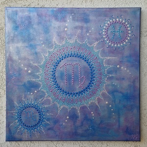 Családi napmandala - otthon & életmód - dekoráció - kép & falikép - vászonkép - Meska.hu