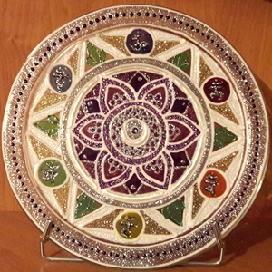 Üvegmandala - Csakra hangzók lótusz virággal - Meska.hu