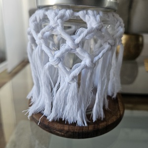Boho makramé dísz lámpás - otthon & életmód - lámpa - hangulatlámpa - Meska.hu
