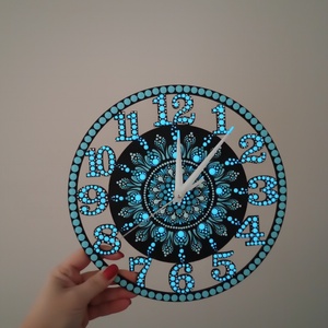 Világítós mandala fali óra , Otthon & Életmód, Dekoráció, Spiritualitás, Mandala, Festett tárgyak, MESKA