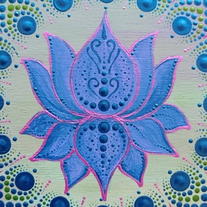Kék lótusz Mandala  - otthon & életmód - dekoráció - spiritualitás - mandala - Meska.hu