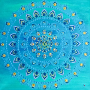 Türkíz pompa, Lélek Mandala, Otthon & Életmód, Dekoráció, Spiritualitás, Mandala, Festészet, MESKA