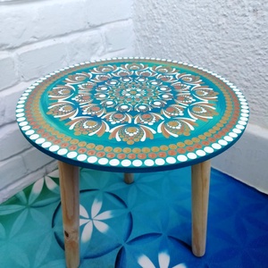 Mandala asztalka , Otthon & Életmód, Dekoráció, Spiritualitás, Mandala, Festészet, MESKA