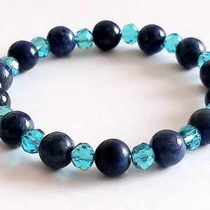 Lazurit karkötő - ékszer - karkötő - gyöngyös karkötő - Meska.hu