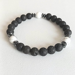 Lávakő és howlit karkötő - Meska.hu