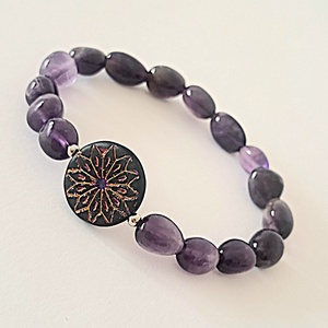 Ametiszt karkötő - Meska.hu