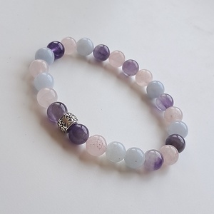 Ametiszt-akvamarin-rózsakvarc - Meska.hu