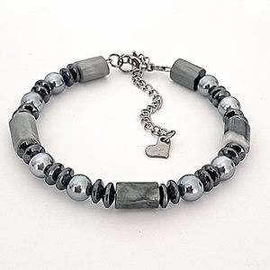 Szürke sólyomszem ásványkarkötő - ékszer - karkötő - ásványkarkötő - Meska.hu