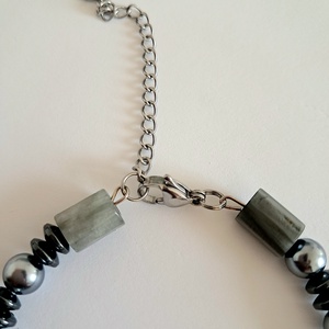 Szürke sólyomszem ásványkarkötő - ékszer - karkötő - ásványkarkötő - Meska.hu